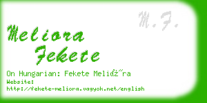 meliora fekete business card